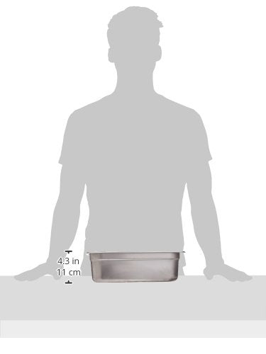 Winco Anti-Jam 1/3 Size Pan, 4-Inch, Stainless Steel
