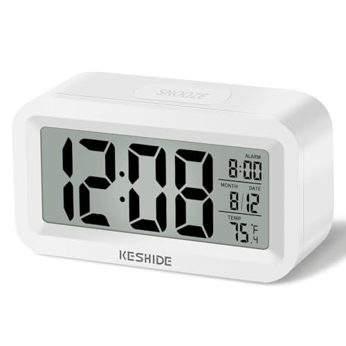 Compact Digital Travel Alarm Clock with Indoor Temperature and Snooze