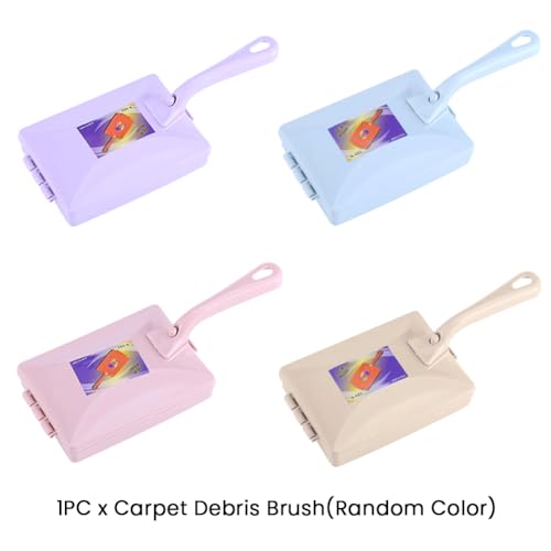 Handheld Carpet Debris Brush with Double Roller Design