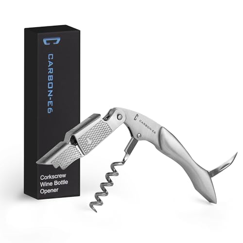 CARBON-E6 1-Pack Stainless Waiter's Corkscrew Wine Opener - Portable & Multi-Function