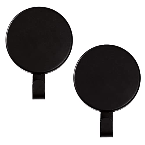 Heavy-Duty Magnetic Wreath Hanger for Metal Front Door - Black, 2 Pack