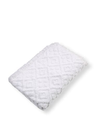 Diamond Tufted Chenille Bedspread - Queen Size - White