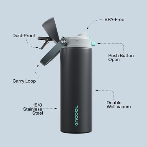 Insulated Stainless Steel Water Bottle with Straw and Lid 24 oz