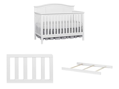 4-in-1 Convertible Nursery Set with Toddler Guard Rail and Full Bed Kit