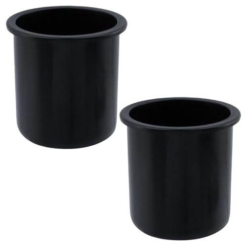 2-Pack Black Recessed Cup Holder Inserts for Sofas, Poker Tables, and RVs