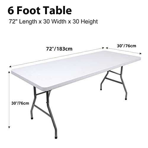 6ft Stretch Spandex Fitted Tablecloth - Wrinkle-Free Rectangle Table Cover