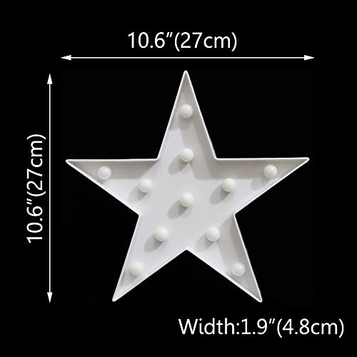 LED Star Marquee Sign Night Light, Battery Operated Desk or Wall Decor