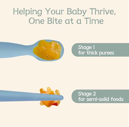 6 Pack Silicone Baby Spoons Set for Self Feeding and Weaning