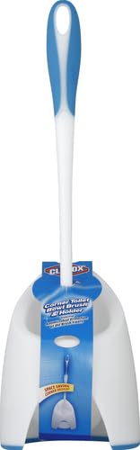 Clorox Corner Toilet Bowl Brush and Holder Set with Under-Rim Scrubber