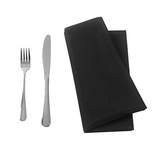 120-Pack Polyester Cloth Dinner Napkins, 17x17 Inch Washable Black Napkins