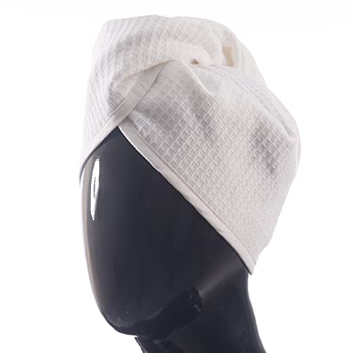 100% Turkish Cotton Hair Towel Wrap, Waffle Weave Turban for Curly Hair