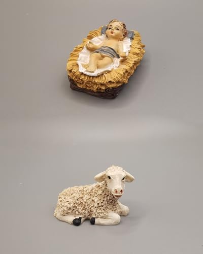 11-Piece Hand-Painted Nativity Set - Resin Holy Family Christmas Figurines