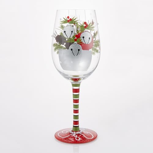 Enesco Lolita Best Christmas Ever Hand-Painted 15oz Wine Glass