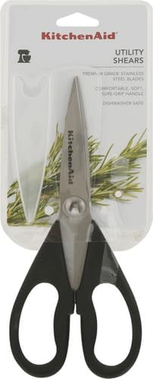 KitchenAid Kitchen Shears - Durable Stainless Steel Scissors with Soft Grip Handle | 8.72 Inch, Black