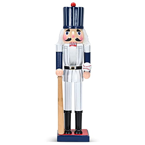 15-Inch Baseball Player Christmas Nutcracker Figurine Holiday Table Decor