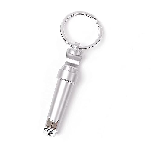 Silver Mini 3-in-1 Keychain Corkscrew & Bottle Opener - Portable Wine & Beer Tool