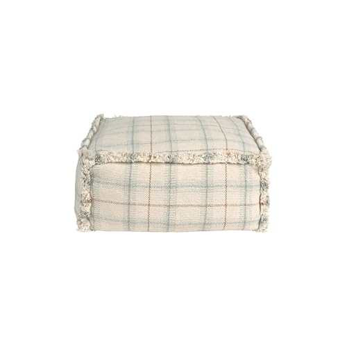 Lorena Canals Handloom Cotton Pouf Blue Sage 1'4" x 1'4" x 8" Indoor Decor