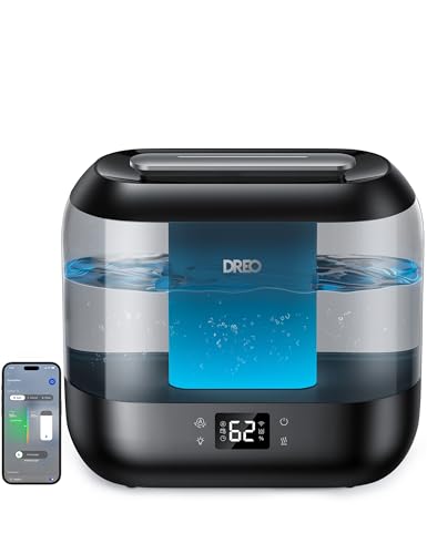 Smart Cool Mist Humidifier for Bedroom - 4L Top-Fill, Quiet 28dB & App Control