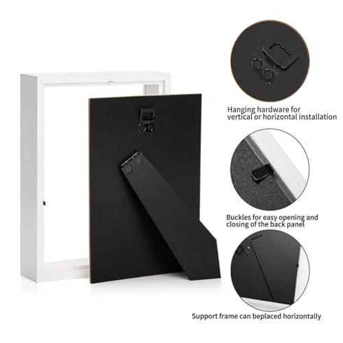 4x6 Shadow Box Frame Set, Wooden Deep Display Case for Keepsakes (2-Pack)