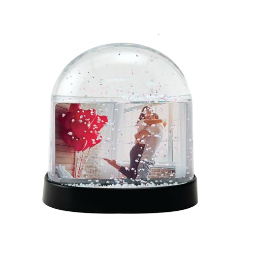 Horizontal Photo Snow Globe with Iridescent Glitter - 3.75 Inch