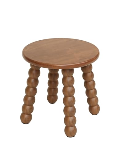 11-Inch Solid Wood Step Stool - Non-Slip Sturdy Foot Stool for Kids & Adults