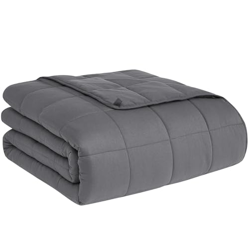 Weighted Blanket for Adults - 15lbs, 48"x72", Grey, Soft & Cooling