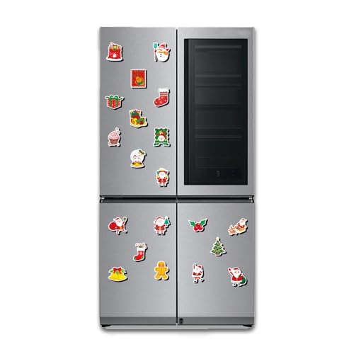 Christmas Theme Fridge Magnets 20 Pack - Eco-Friendly ABS with Strong Neodymium