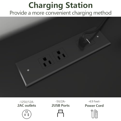 6-Drawer Dresser with Charging Station and LED Lights