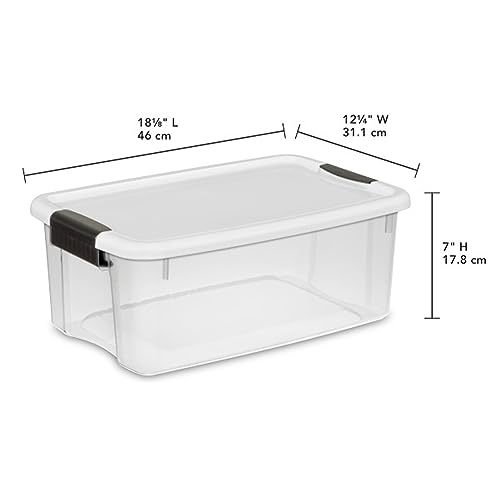 18 Quart Plastic Storage Box with Lids 6-Pack Stackable Containers