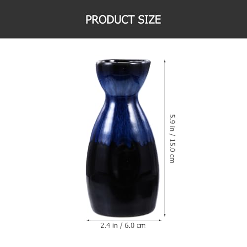 Porcelain Sake Carafe - Handcrafted Japanese Blue Ceramic Bottle for Hot & Cold Drinks