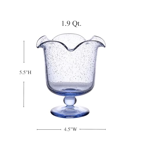 Juliska Provence 5.5-Inch Chambray Hurricane Vase Handmade Glass Decor