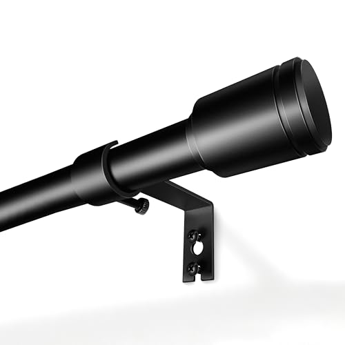 Edidonson Adjustable Black Curtain Rods 30-90 Inch Spliced Window Rod