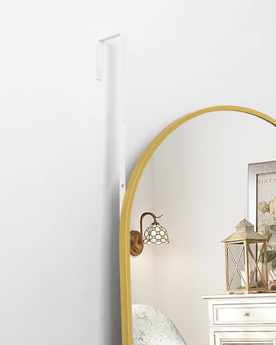 14" x 42" Arched Full Length Wall Mirror, Gold Aluminum Frame Over-the-Door