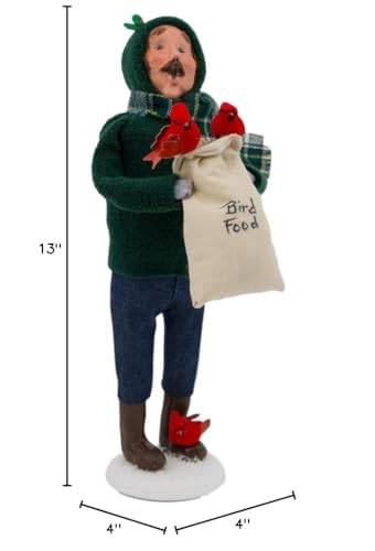 Byers' Choice Family With Cardinals Man Caroler - 13in Handcrafted Christmas Figurine