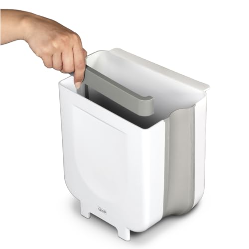 Collapsible Waste Bin 2-Gallon Compact Expandable Trash Can White