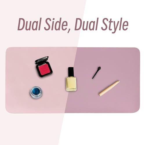 Waterproof Leather Makeup Vanity Mat, Non-Slip Desk Pad Protector
