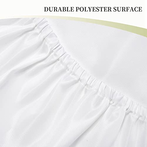 White Winter Christmas Tree Rectangle Fitted Tablecloth 30 x 60 Inches Waterproof Elastic Cover for Outdoor & Holiday Dining