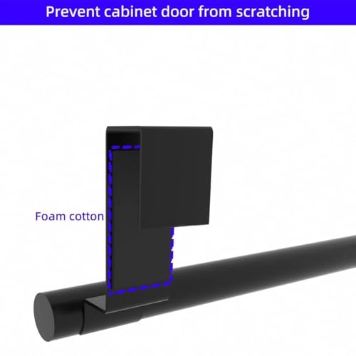 Over Cabinet Door Towel Bar 2-Pack, Matte Black Stainless Steel Dish Towel Rack