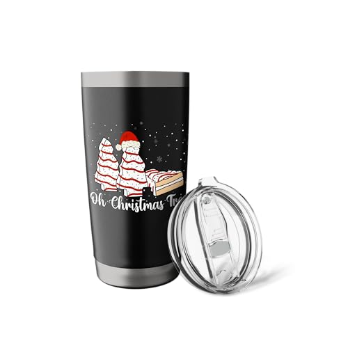 Oh Christmas Tree Cakes Debbie Funny Xmas Family Matching Insulated Tumbler - Black 20oz