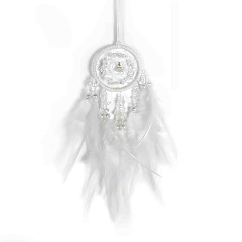 White Handmade Dream Catcher Car Rearview Mirror Hanging Ornament