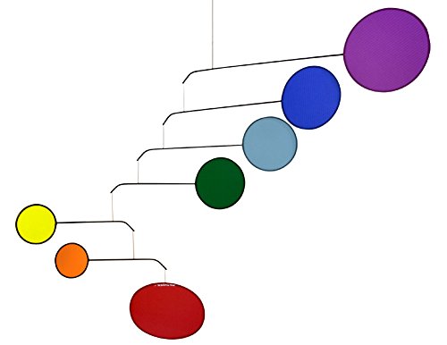 Chakra Rainbow Kinetic Mobile - Handcrafted Indoor Hanging Art, 26" x 42"