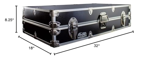C&N Footlockers Under Bed Lockable Trunk with Cable Lock - Slim Dorm Storage 32x18x8.25 Inches