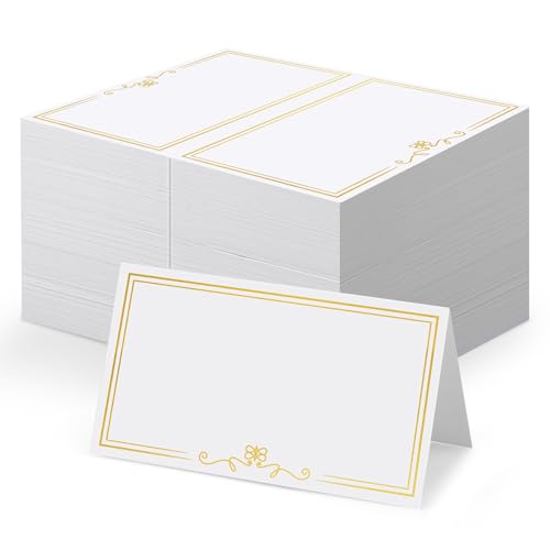 150-Pack Gold Foil Place Cards for Weddings and Party Buffet Food Labels