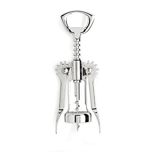 Cooking Light Premium Stainless Steel Winged Corkscrew Wine Opener - Portable All-in-One Bottle Opener, Black, Model: Wing Wine Opener