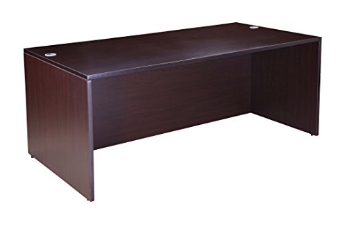 71-Inch Executive U-Shape Desk with Hutch and File Storage - Mocha Wood