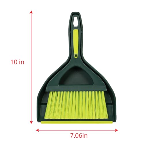 Mini Dustpan and Brush Set - Compact Nesting Hand Broom for Cleaning