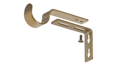 Adjustable Curtain Rod Brackets, Warm Gold Finish - Set of 2