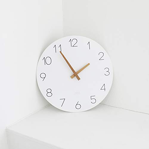 12-Inch Silent Wooden Wall Clock, Minimalist Non-Ticking Modern Analog Clock