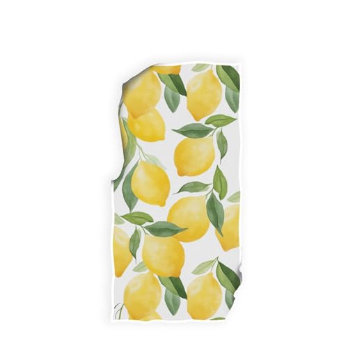 Lemon Print Hand Towel 16x30, Soft Absorbent Kitchen & Bathroom Towel