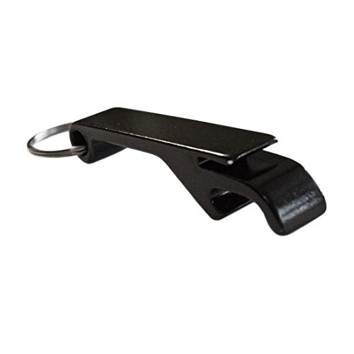 Bar Buddyz Black Stainless Steel Keychain Bottle Opener - Compact Beer Tool for Camping & BBQ
